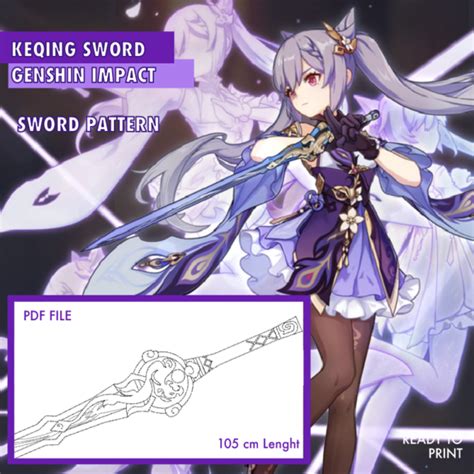 Starseeker Keqing Sword Genshin Impact Cosplay Swords Pattern