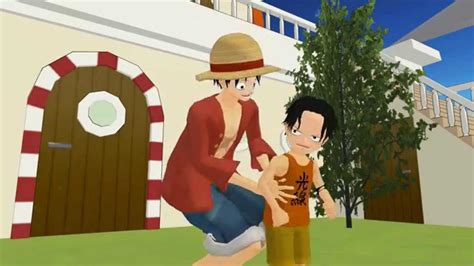 One Piece Mmd Luffy Tickles Chibi Ace Youtube