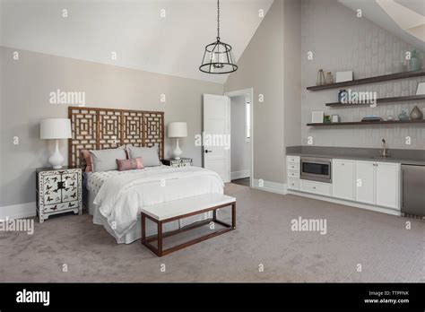 Interior Of Modern Bedroom At Home Stock Photo Alamy