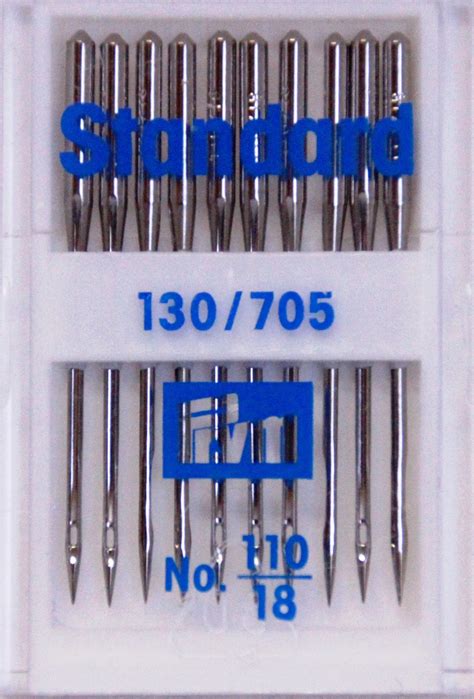 10 Sewing Machine Needles 130705 Standard Strength 110 Flat Shank