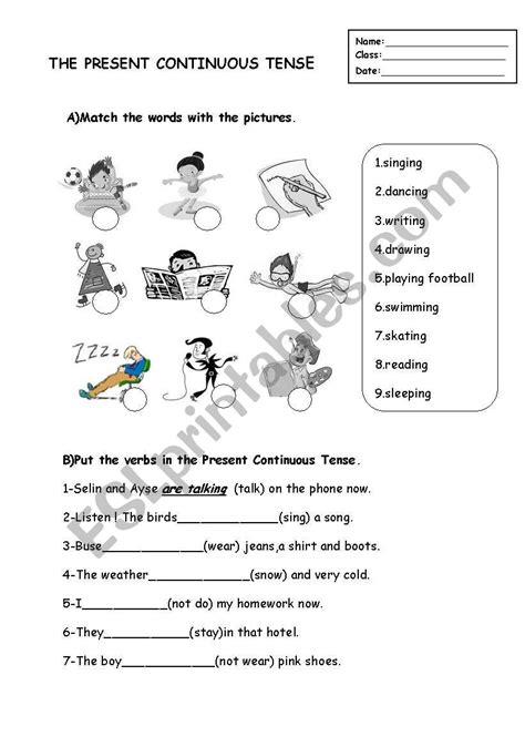 Present Continuous Tense Worksheet Esl Worksheet By Azmin