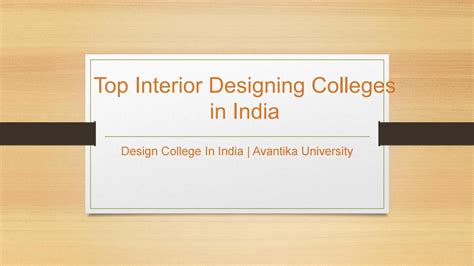 Top Interior Designing Colleges In India Avantika University By