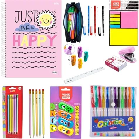 Kit Volta As Aulas Material Escolar Completo Infantil Menina