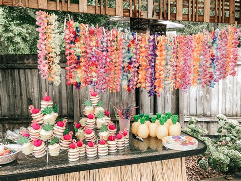 Diy Hawaiian Aloha Themed Kids Backyard Birthday Party Rain And Pine