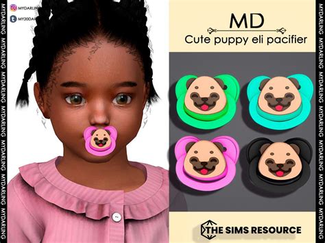 Mydarling20s Cute Puppy Eli Pacifier Toddler Toddler Cc Sims 4 Sims