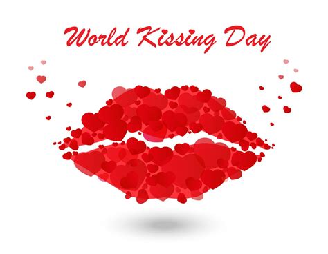 World Kissing Day Lettering In Lips Template For Card Poster Print