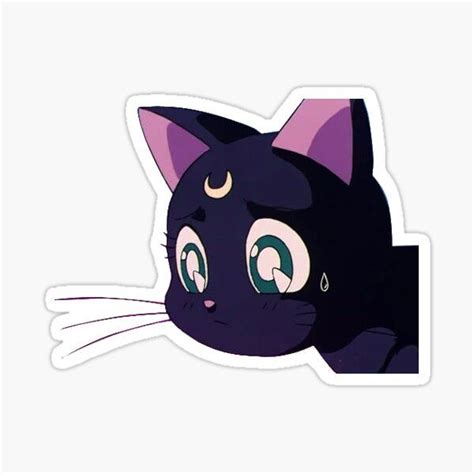 Sailor Moon Luna Sticker By Vee12 In 2021 Girl Stickers Cartoon