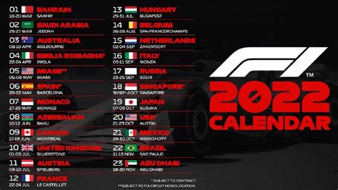 F1 Standings 2021 Calendar