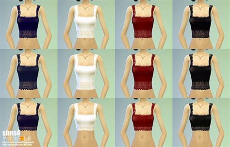 Lace Tank Top Sims 4 Female Clothes