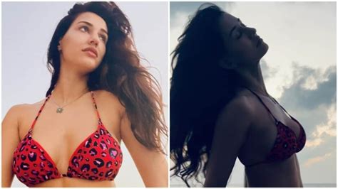 Disha Patani In Sultry Red Printed Bikini Is A Total Beach Babe For Latest Instagram Pics See