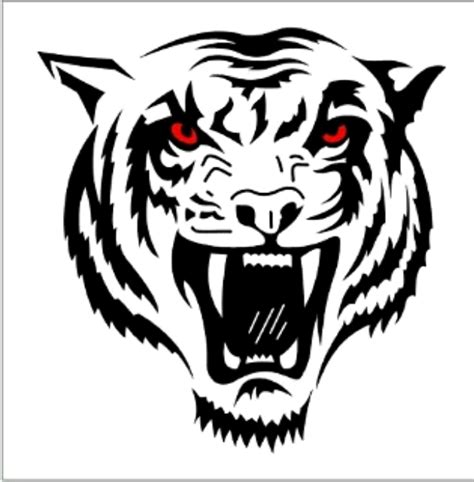 Logo Kepala Harimau Hitam Putih Ilustrasi Harimau Putih Dan Hitam
