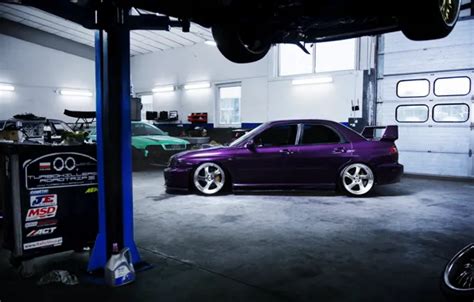 Wallpaper Audi Subaru Impreza Purple WRX STI Side Subaru Impreza