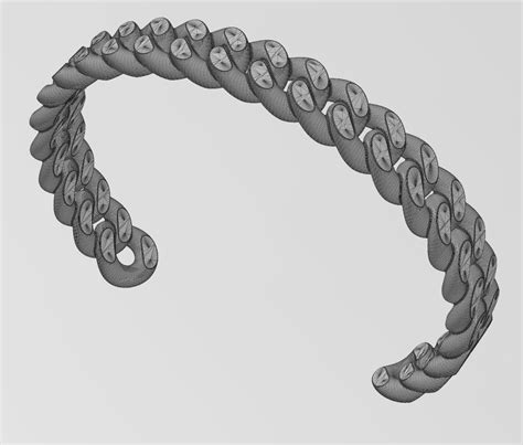 Solid Cuban Link Chain Cuff Bracelet 3d Model 3d Printable Cgtrader