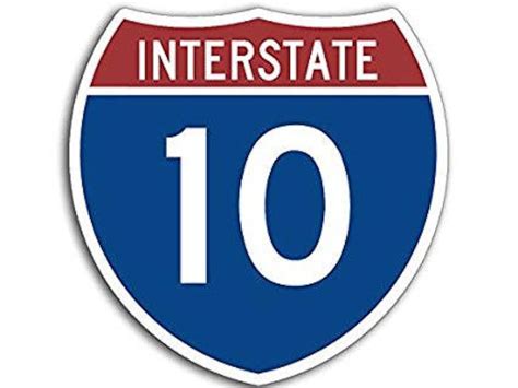 Interstate 10 Freeway Sign Shaped Bumper Sticker Road Trip Etsy