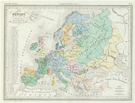 Europe En 1100 Indiquant La Date De La Fondation Des Differens Etats