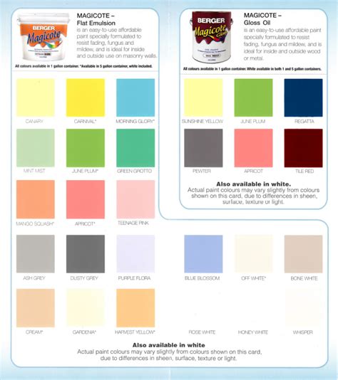 Catalogue Berger Paint Colour Chart Pdf Berger Paint Colors Chart