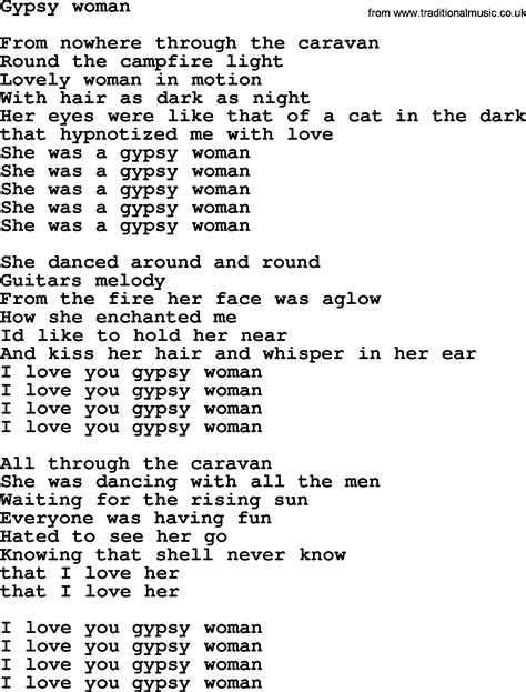 Bruce Springsteen Song Gypsy Woman Lyrics