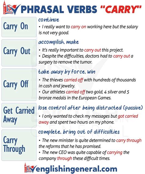 Phrasal Verbs With Carry Vocabulary English In General