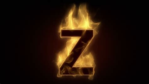 Fiery Letter Z Burning Loop Particles Stock Footage Video 100 Royalty