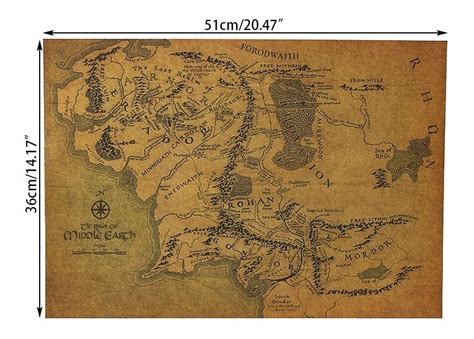 Poster Mapa Terra Média O Senhor Dos Anéis J R R Tolkien