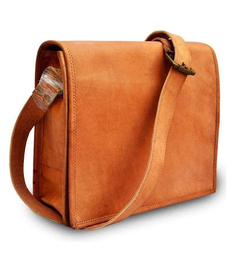 Habeeb bags Unisex Leather Messenger Bag, 13-inch Brown Leather Office Bag - Buy Habeeb bags ...
