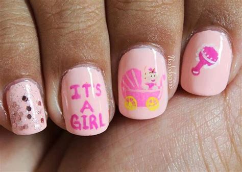 Baby Shower Nails Tutorial And Ideas