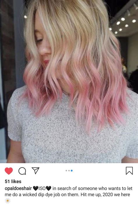 Dip Dye Pink Hair Dye Pink Blonde Hair Pink Hair Highlights