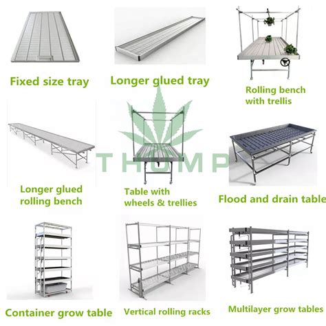 Ebb And Flow Trays Flood Rolling Tables Vertical Grow Racks Thump