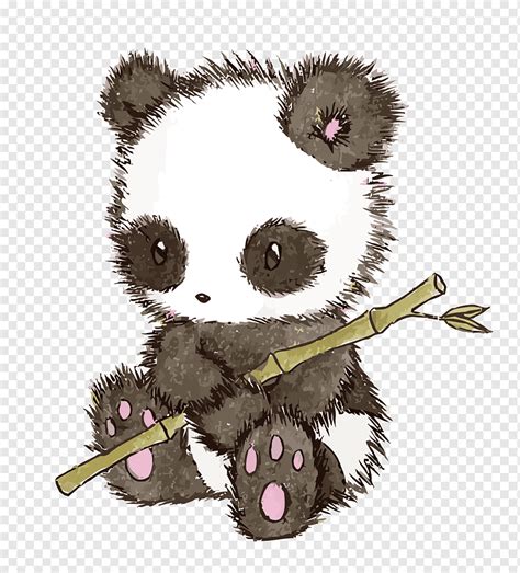 Giant Panda Drawing With Bamboo