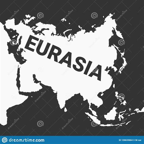 Eurasia Large Continent Of Europe And Asia Stock Vector
