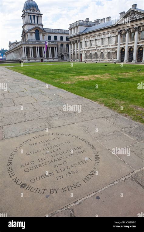 Stone Commemorating Site Of Tudor Palace At The Old Royal Naval College