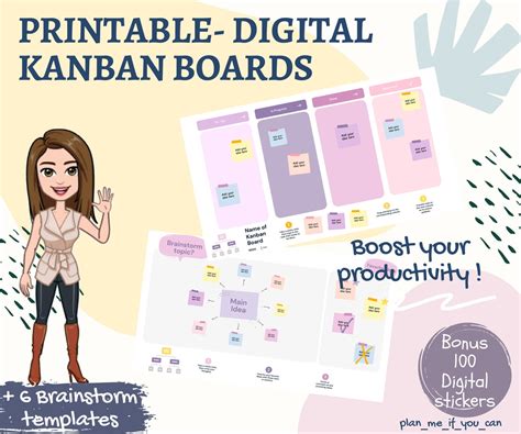 Kanban Board Kanban Planner Printables Digital Kanban Boards