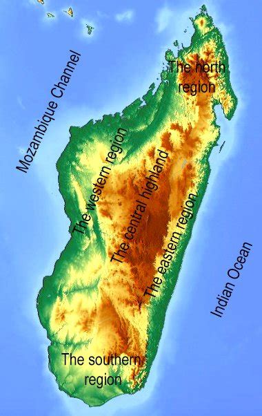Map Madagascar Mountains