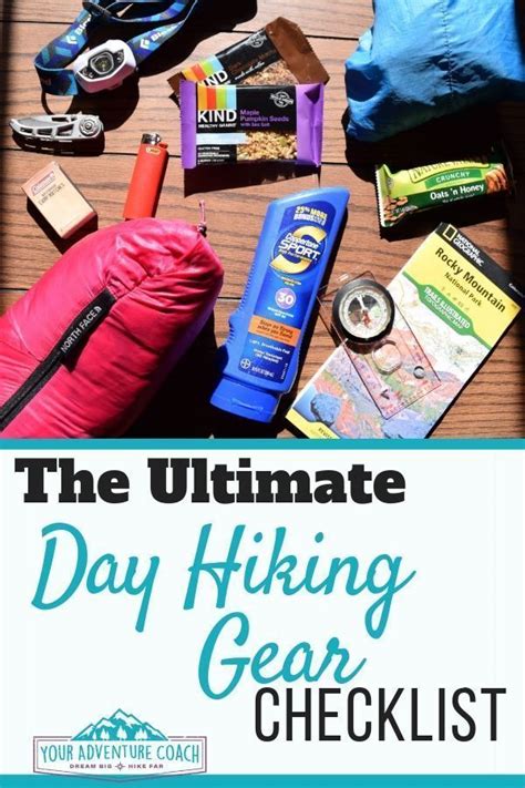 Day Hiking Gear Checklist Hiking Gear Hiking Hiking Essentials