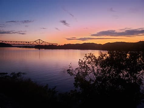 Looking Into Ohio Over The Ohio River At Sunset From Point Pleasant Wv
