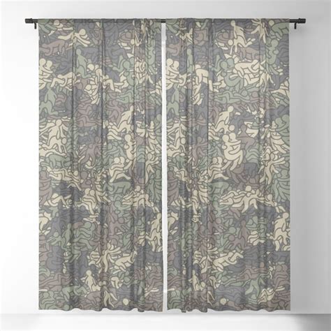 Sex Positionns Camouflage Sheer Curtain By Dimav Society6