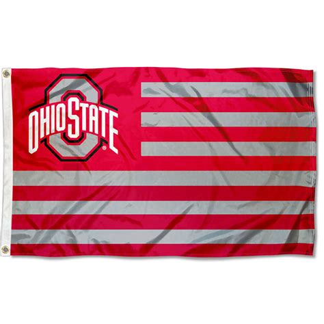 Ohio State University Buckeyes Stars And Stripes Nation Usa Flag