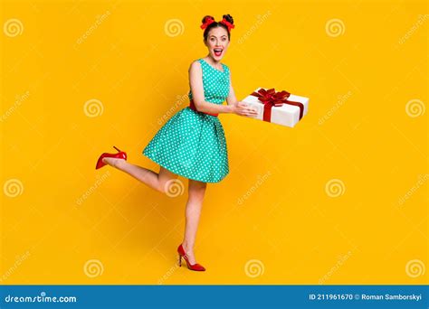 Full Length Body Size View Of Nice Cheerful Girl Wearing Teal Dress Holding N Hands Tbox