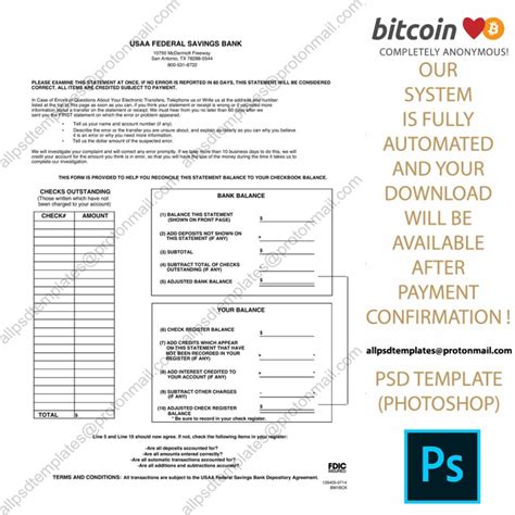 Usaa Federal Savings Bank Statement Template All Psd Templates