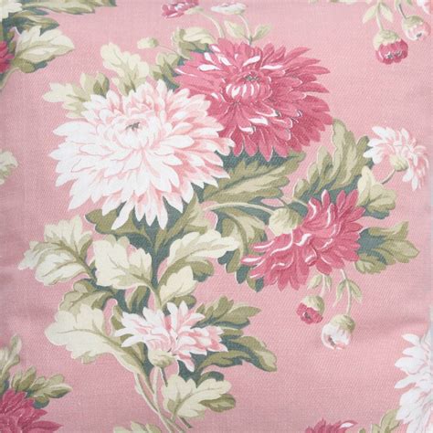 Pink Crysanthemum Vintage Floral Fabric Cushion By Magpie Living