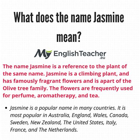 What Does The Name Jasmine Mean Myenglishteachereu