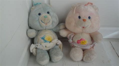 1980s Vintage Care Bear Plush Baby Hugs Tugs Pair Etsy Care Bears