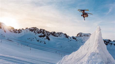 Download Wallpaper Jump Skiing 1920x1080