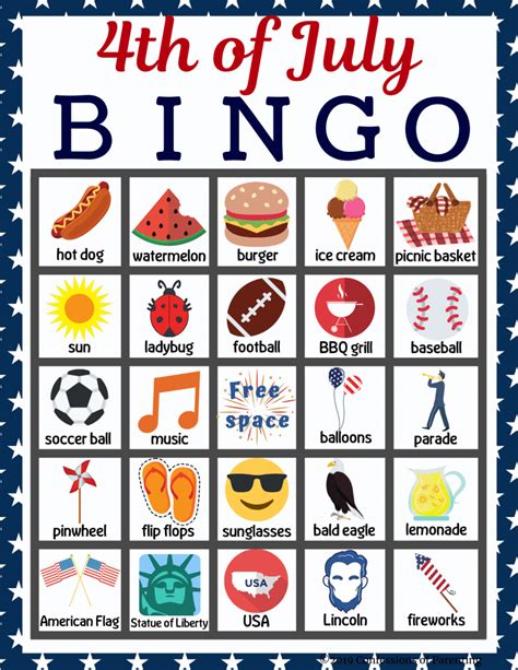 Th Of July Bingo Free Printable Hot Sex Picture