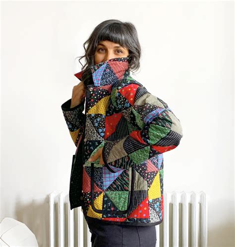 Quilted Cheater Quilt Jacket Vintage Fabric Finally Gets Used My