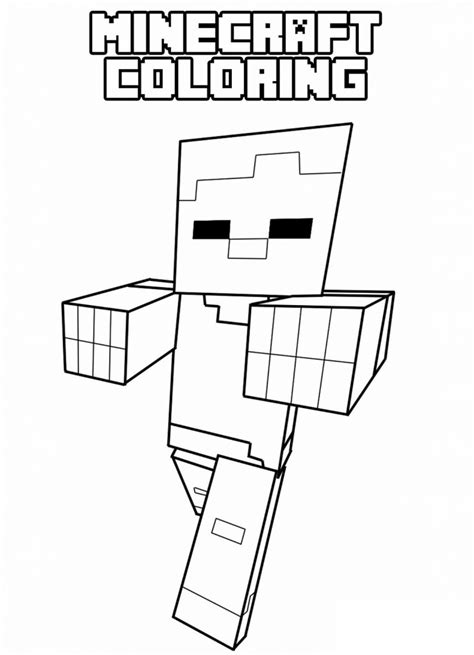 Desenho De Steve Minecraft Com Espada Para Colorir Tudodesenhos Pdmrea