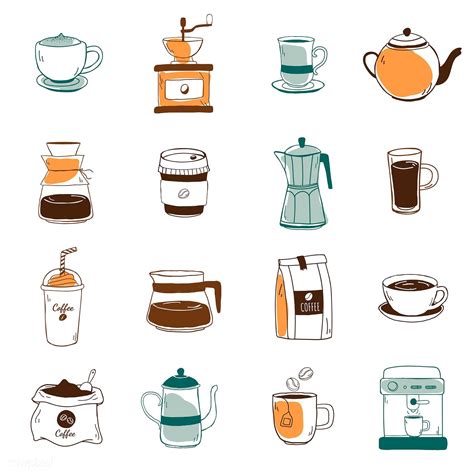 Set Of Coffee Shop Theme Icons Vector Free Image By Web