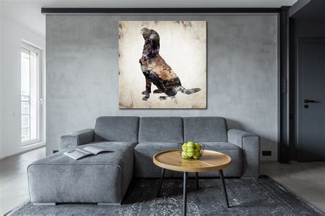 Dog Canvas Wall Art Abstract Dog Print On Canvas Home Pet Wall Etsy