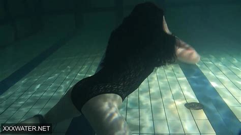 Shaved Brunette Sissy Irina Polcharova Naked In Pool