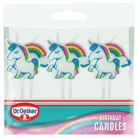Dr Oetker Unicorn And Rainbow Birthday Candles 10 Piece